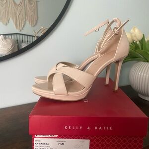 Kelly & Katie Beige Strappy Heels